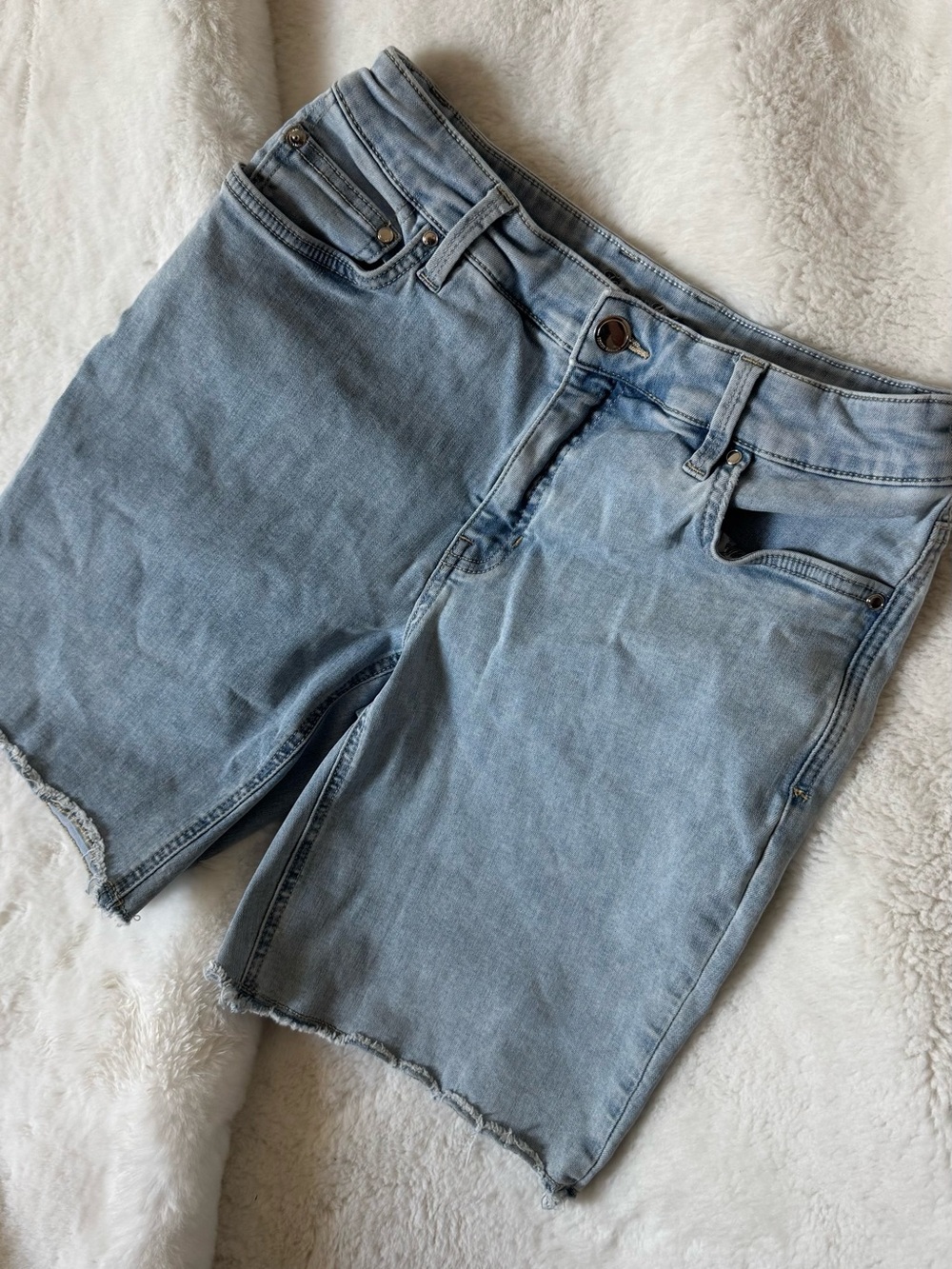 Tommy Bahama Light Blue Denim Cutoff Bermuda Shorts